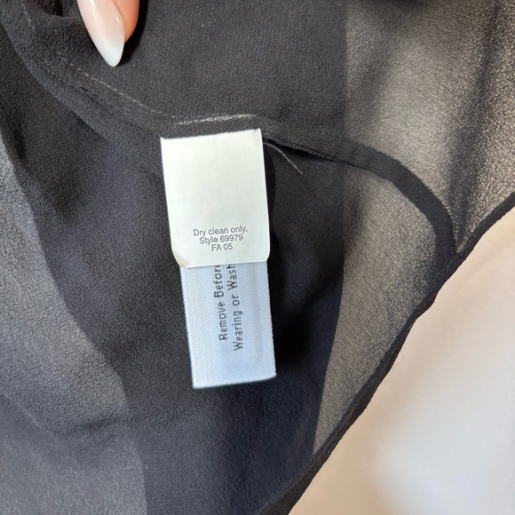 J. Crew  Womens M Black Silk Blouse Top Button Cuff Vintage Deadstock - Picture 5 of 12